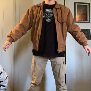 Marlboro vintage brown leather jacket size L